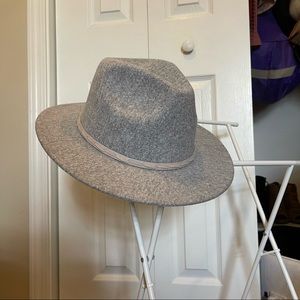 Grey Flat Brimmed Hat
